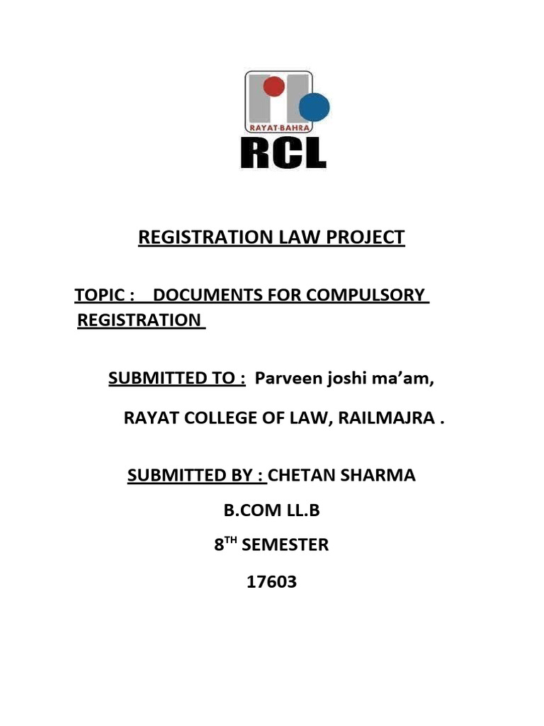 Compulsory Registration Documents Guide | PDF | Deed | Property