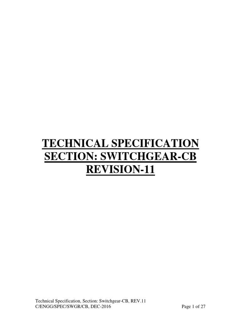 3.0 Section-Switchgear-CB - Rev11 | PDF