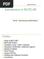 Lab 1 Introduction To MATLAB