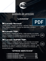 Lista de Precios - Lavados