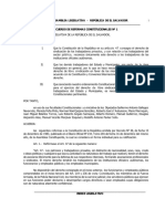 Asamblea Legislativa - República de El Salvador - Acuerdo de Reformas Constitucionales #1