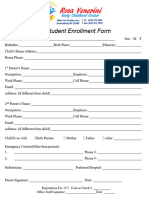 Student Enrollment Form in PDF