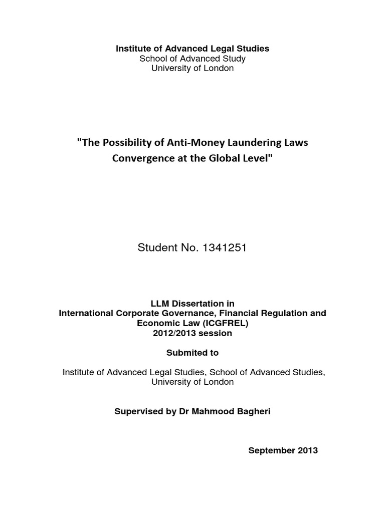 dissertation on money laundering