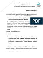 Informe OCTUBRE  2023 Inversiones Rio Bobo 2010 CA - SUCURSAL