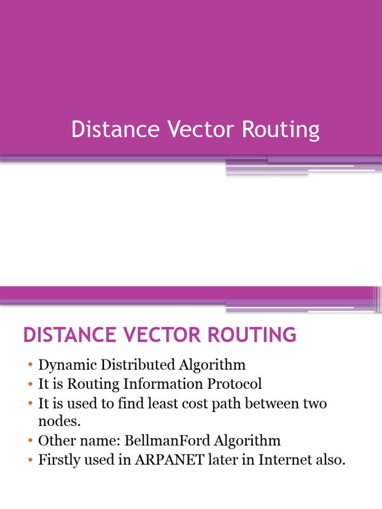 Distance Vector Routing Example PDF Routing Data Transmission