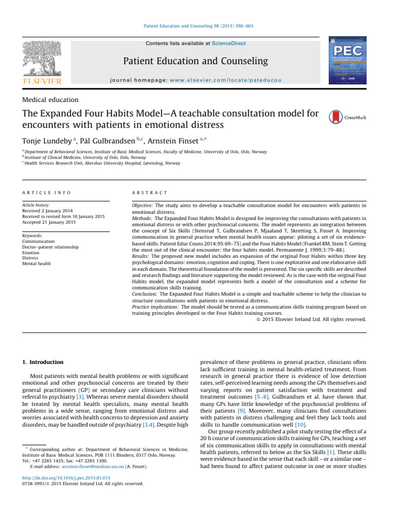 Lundeby - 2015 - The Expanded Four Habits Model | PDF