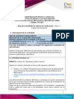 Guia de Actividades y Rúbrica de Evaluación - Paso 3 - Trabajo de Planeación