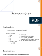 Liste - Ponavljanje