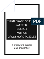 Third Grade Science Matter Energy Motion Crossword Puzzles