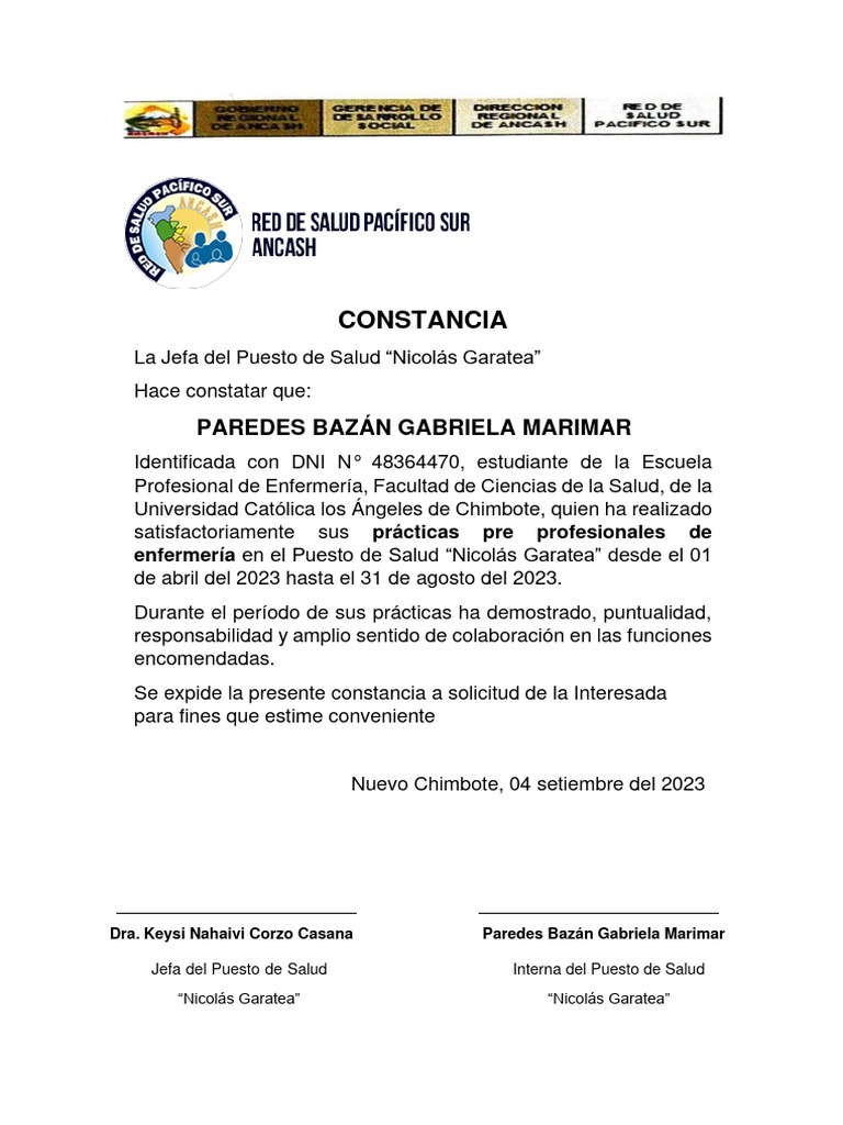 Constancia de Internado | PDF