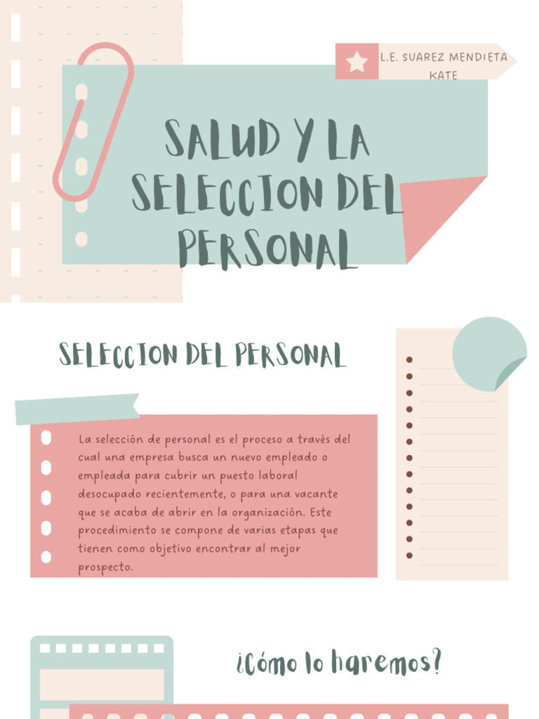 Salud y La Seleccion Del Personal | PDF | Gestión de recursos humanos ...