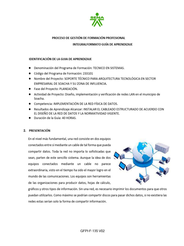 Guía de Aprendizaje: Redes LAN y Cableado | PDF | Red de computadoras ...