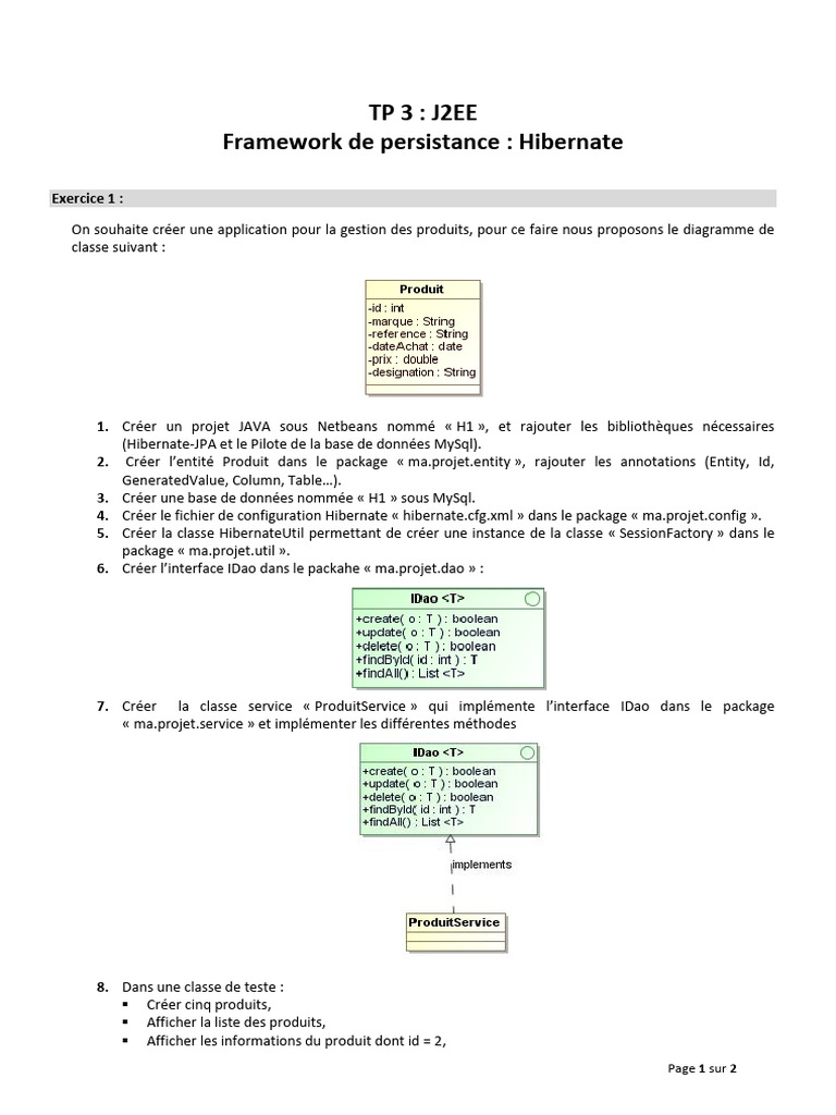 Gestion de produits et projets J2EE | PDF | NetBeans | Applications et ...