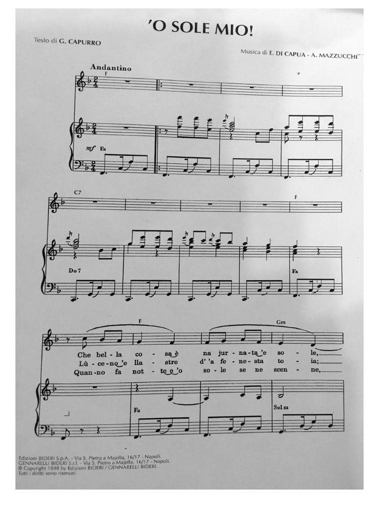 O Sole Mio PDF