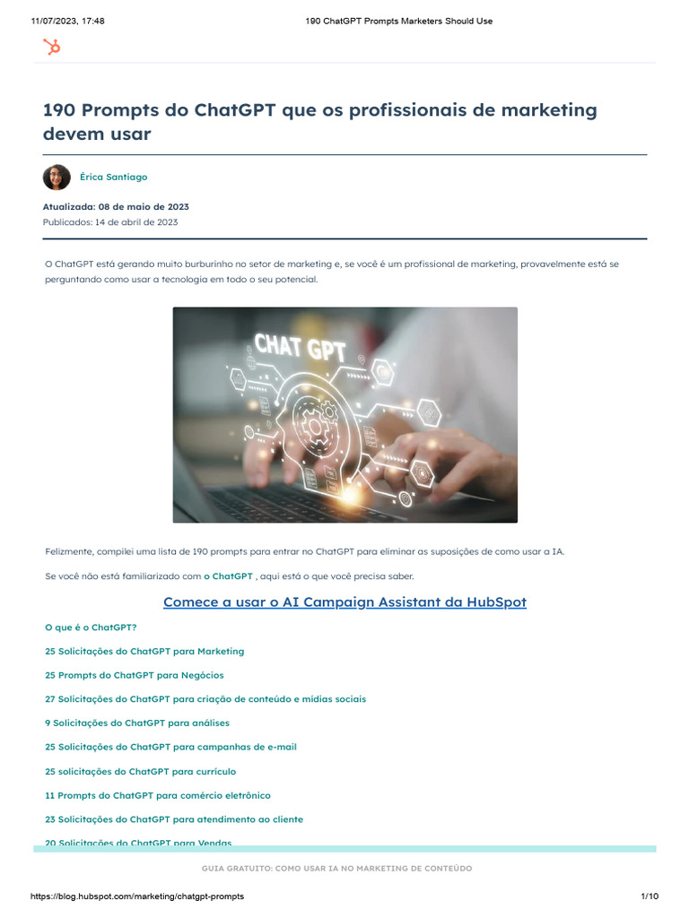 190 Prompts de ChatGPT para Marketing | PDF | E-commerce | Marketing