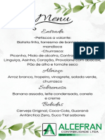 Menu Confraternização Da Alcefran 2023