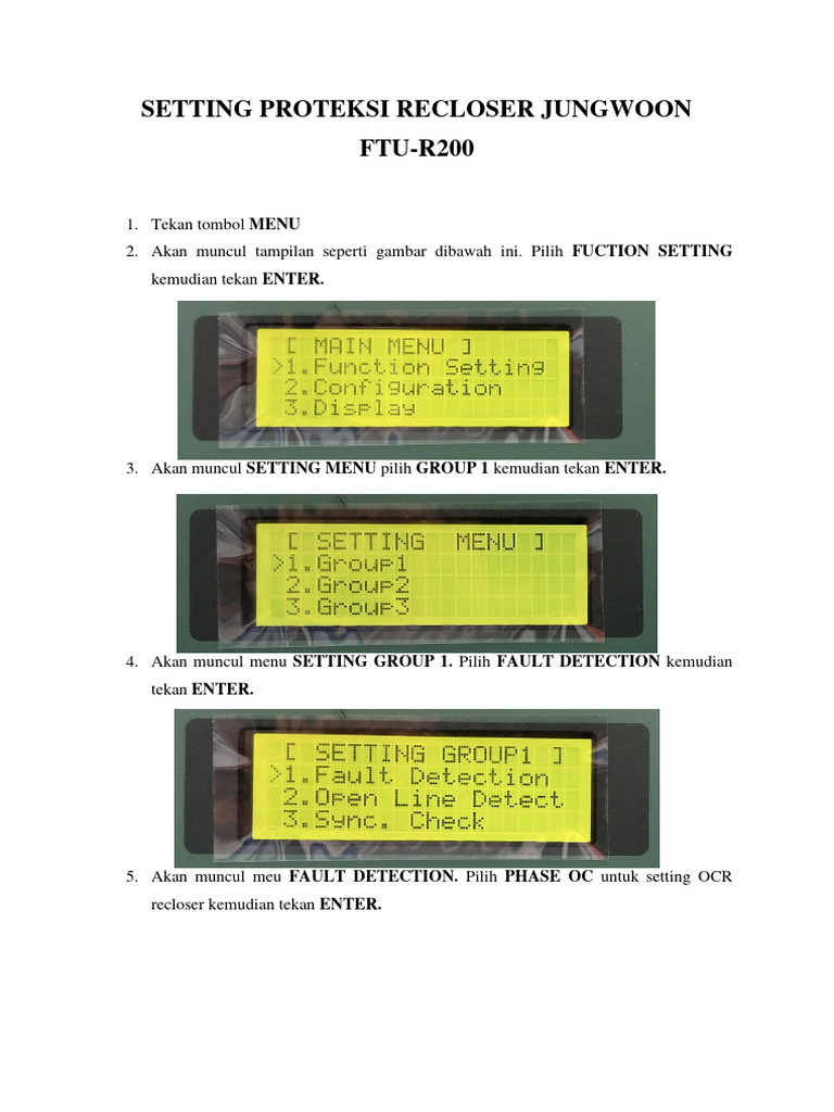 Panduan Setting Proteksi Recloser FTU-R200 | PDF