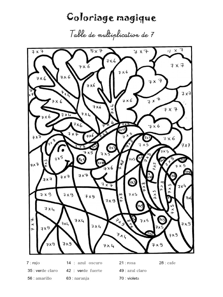 Coloriage Magique Table de 7 | PDF