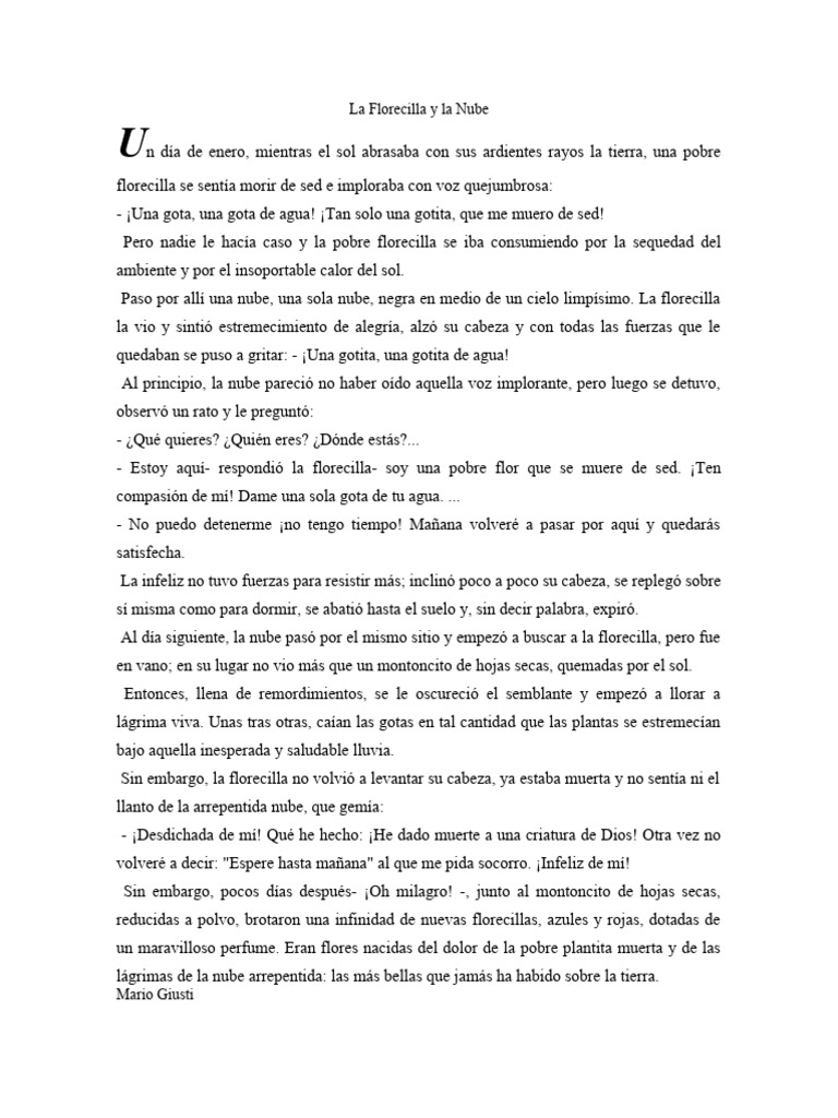 La Florecilla y La Nube | PDF