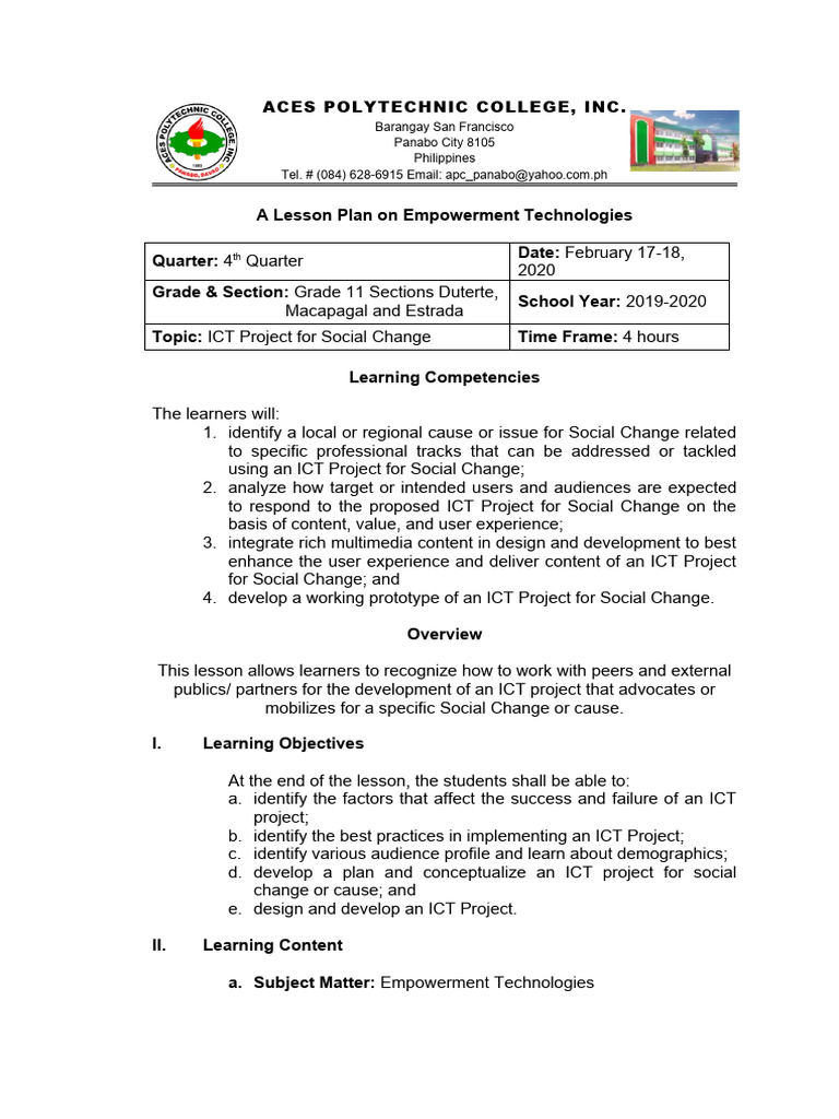 10-ICT Project For Social Change or Cause | PDF