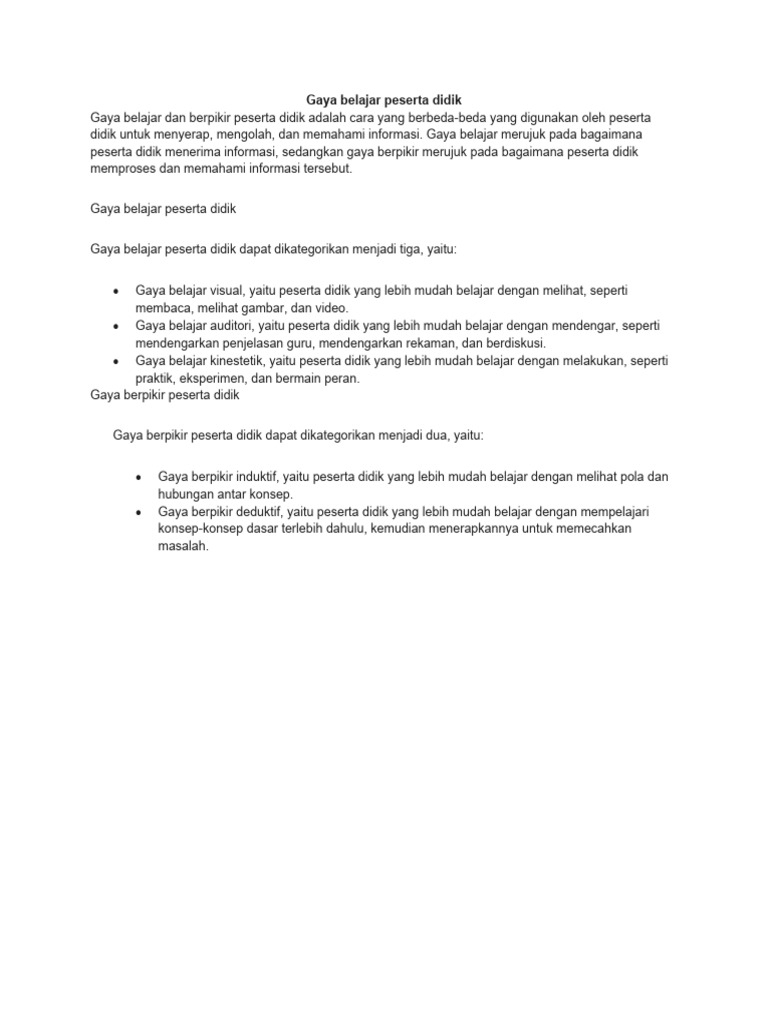 Peserta Didik Unik, Berbeda, dan Miliki Gaya Belajar Sendiri. Bagaimana Guru Bantu Mereka?