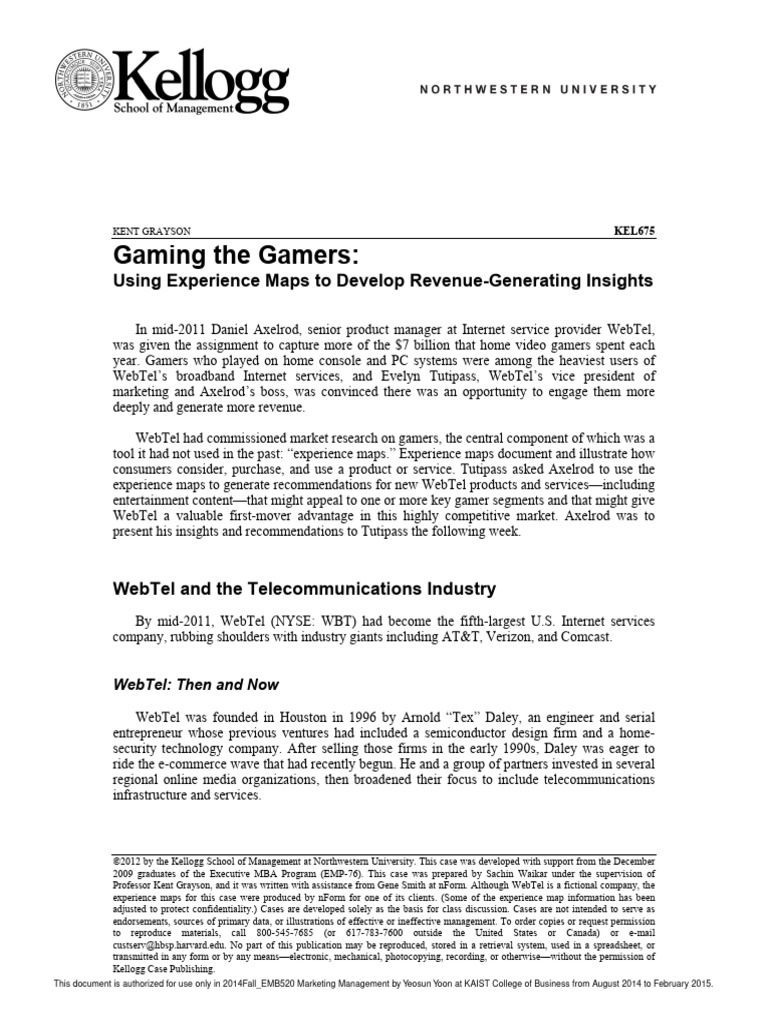Gaming Insights for WebTel Revenue Growth | PDF | Xbox | Video Games