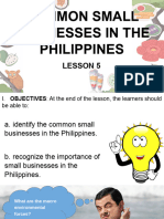 Lesson 5 - Common Small Businesses in The Philippines