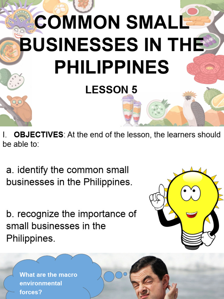 Lesson 5 - Common Small Businesses in The Philippines | PDF