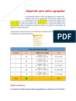 Medidas de Dispersión para Datos Agrupados