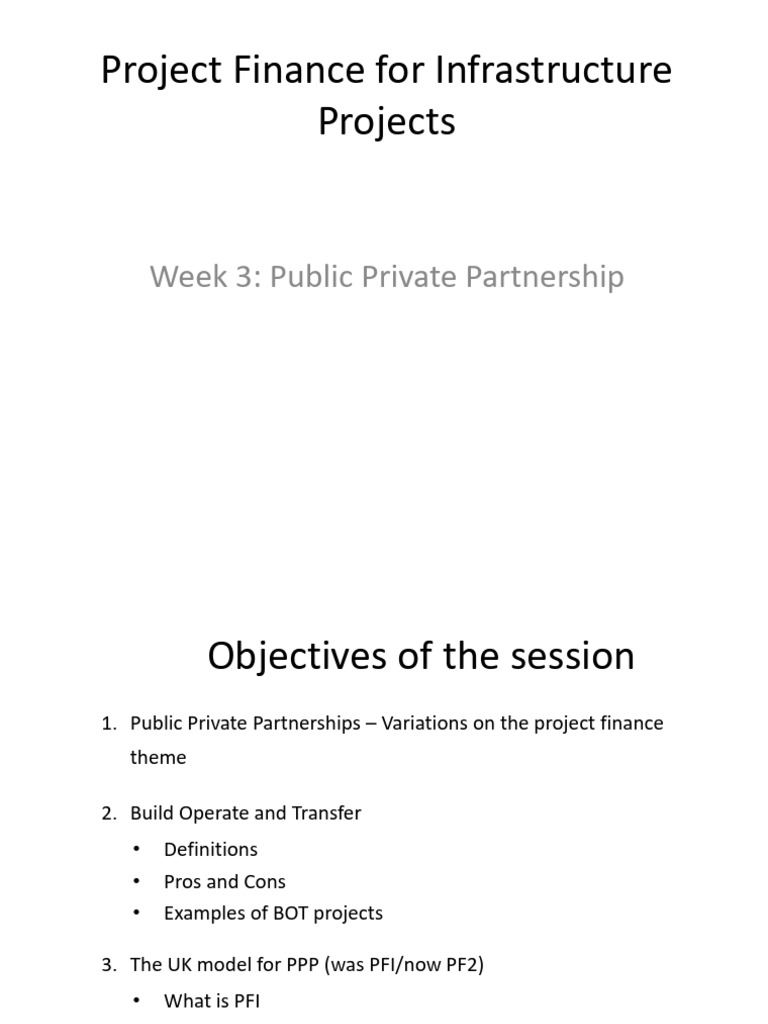 Pf 2018 2019 Lecture 3 Public Private Partnership Pdf Public