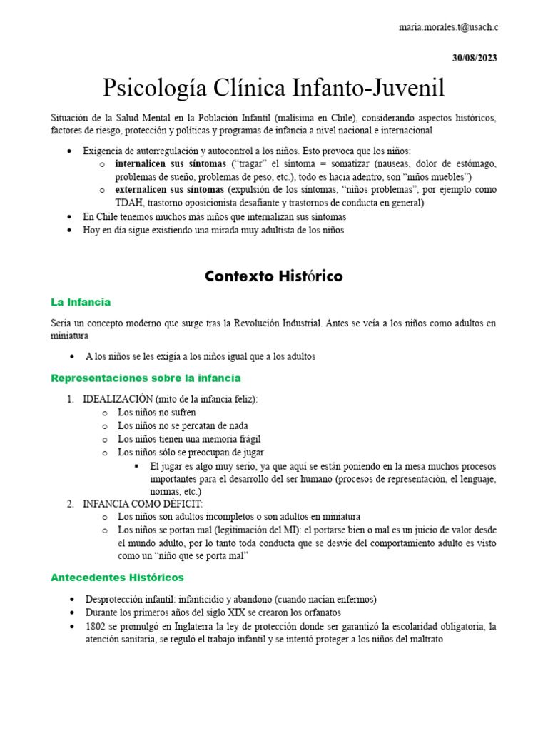 psicología clínica infanto juvenil PDF Resiliencia psicológica Adultos