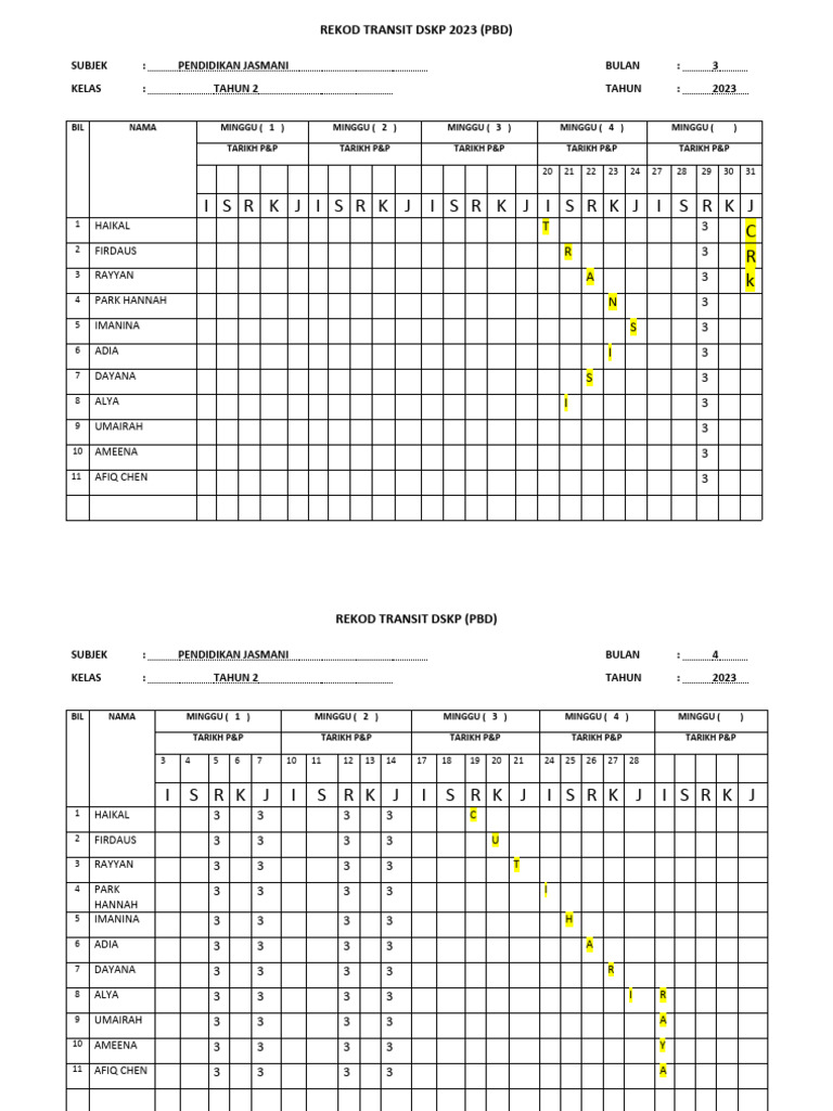 Rekod Transit PJ 2024 | PDF