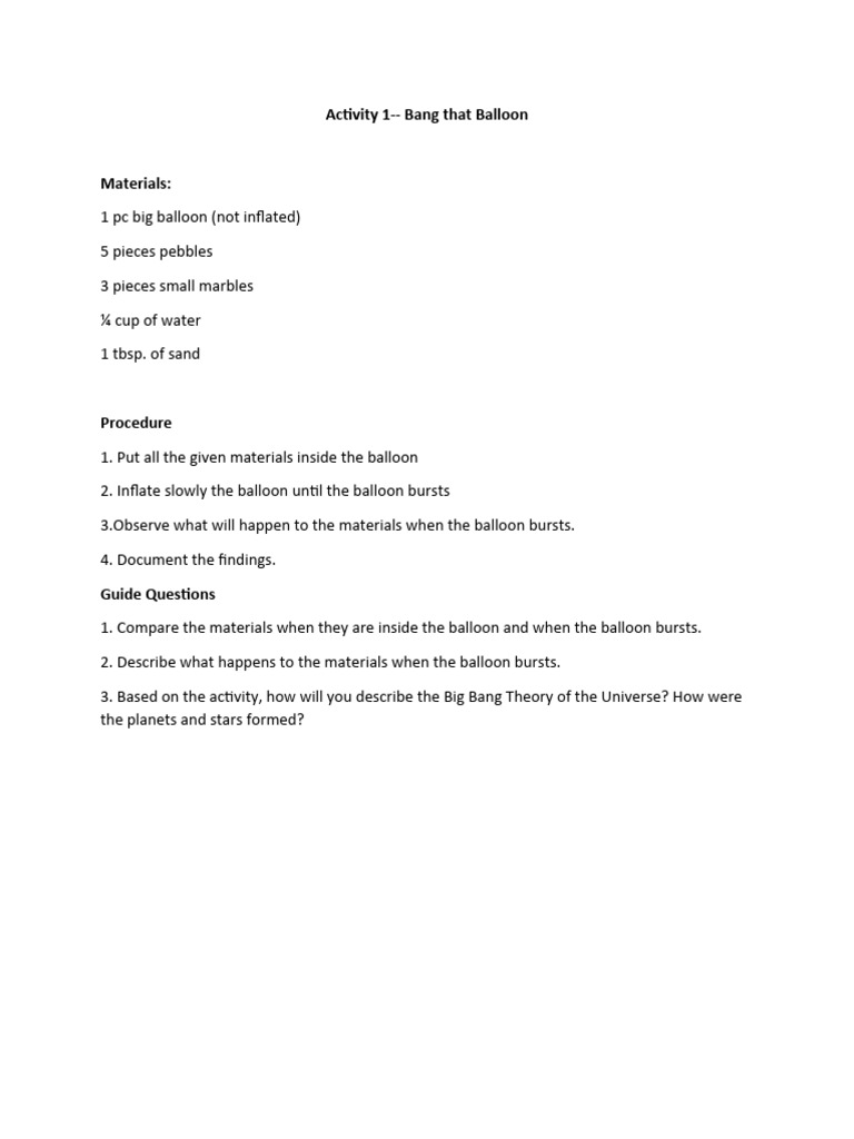 Activity 1 big bang pdf