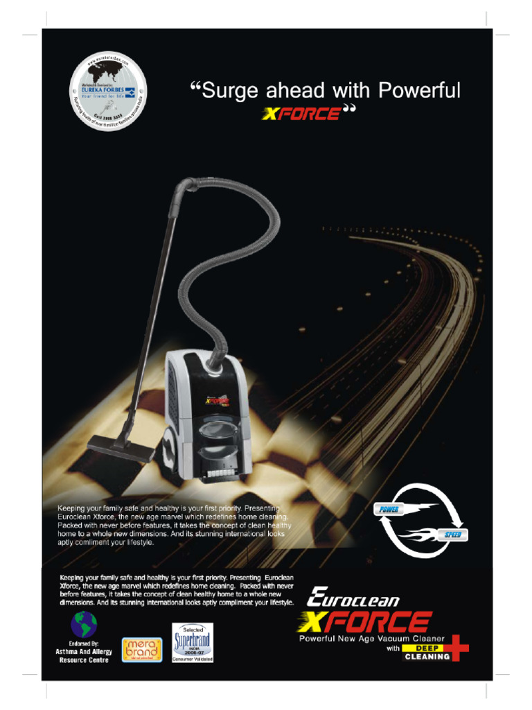Euroclean Xforce Vacuum Cleaner PDF