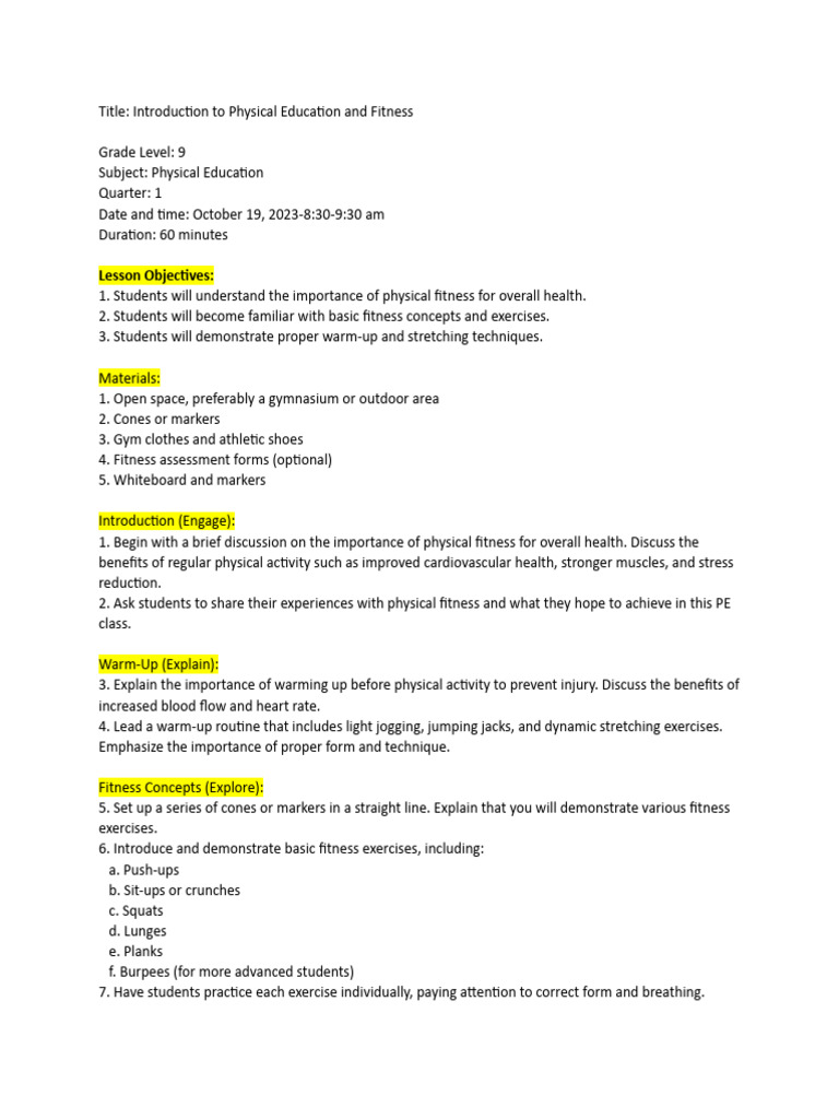 Pe LP | PDF | Physical Fitness | Physical Education