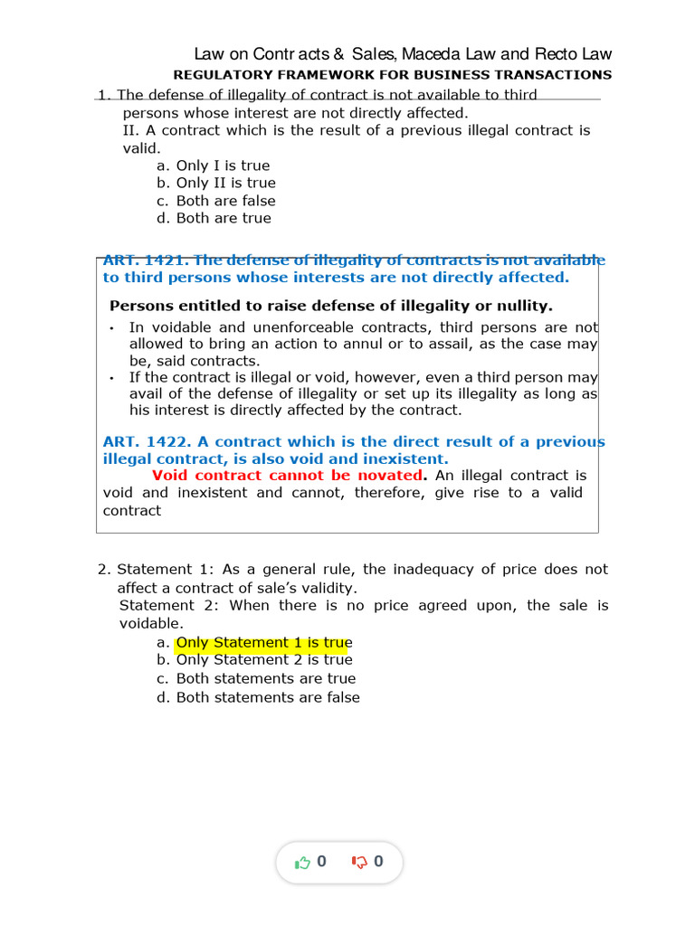 RFBT Law On Contracts Sales Maceda Law and Recto Law Compress | PDF