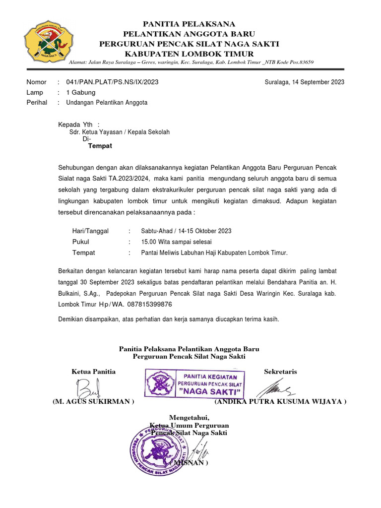 Undangan-Pelantikan Anggota Baru | PDF