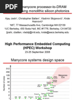 Building Manycore processor-to-DRAM Networks Using Monolithic Silicon Photonics