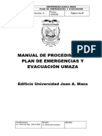 Manual de Procedimientos, Plan de Emergencia y Evacuacion Umaza R