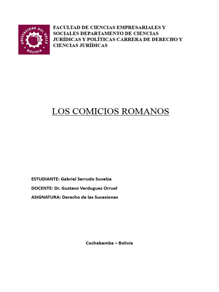 Comicios Romanos: Estructura y Funciones | PDF | Roma antigua ...