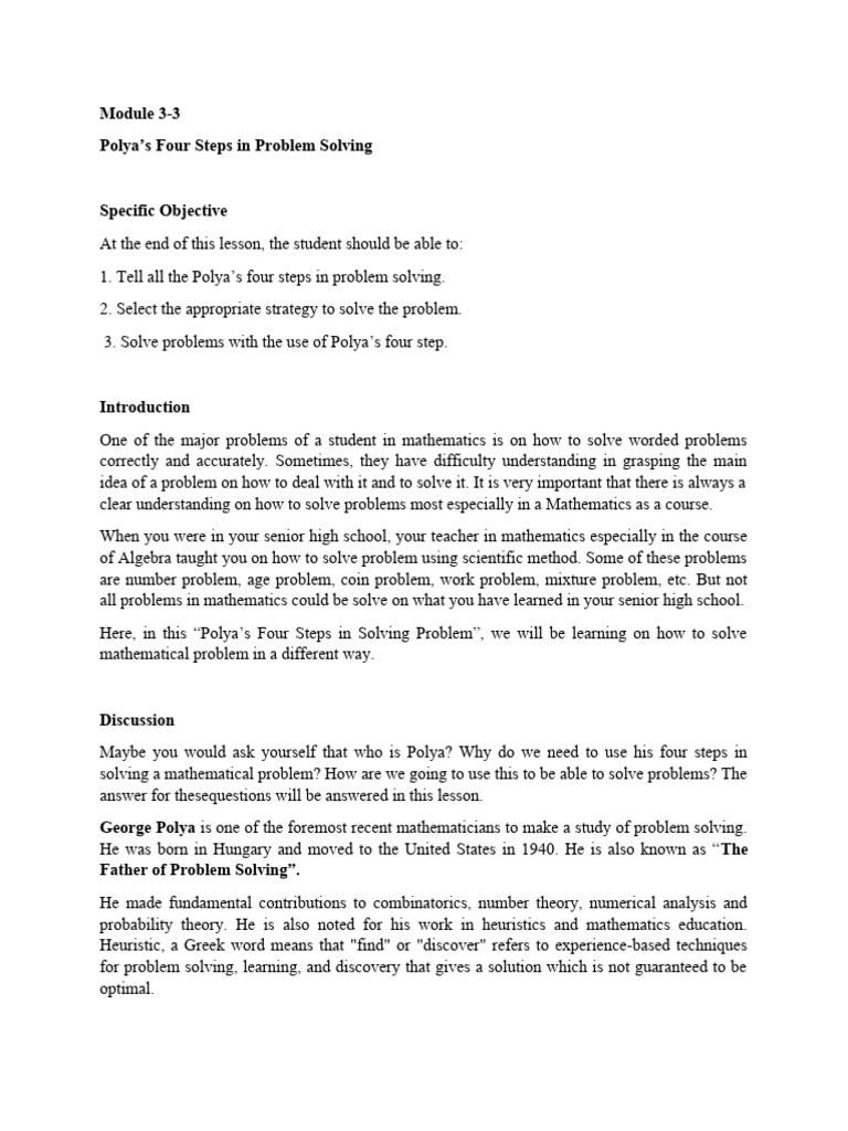 Module 3 3 polyas method pdf