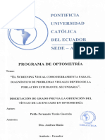 Pontificia Universidad Católica Del Ecuador Sede - Ambato: Programa de Optometria