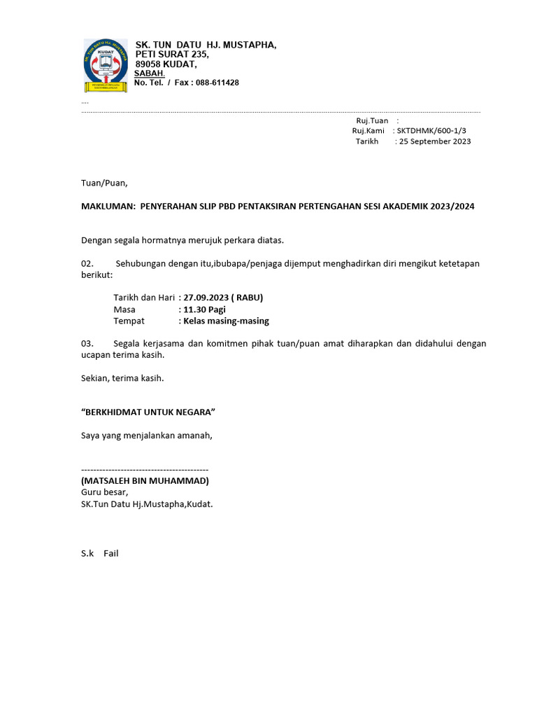 Surat Jemputan Slip Pbd Pdf