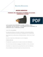 ¡ Préstamo de Ordenadores Portátiles Con Acceso Inalámbrico A La Red