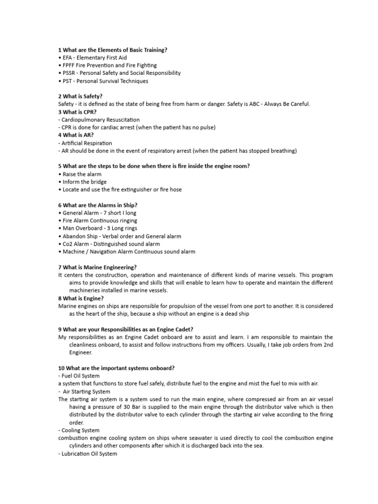 Cadet Engine Interview | PDF