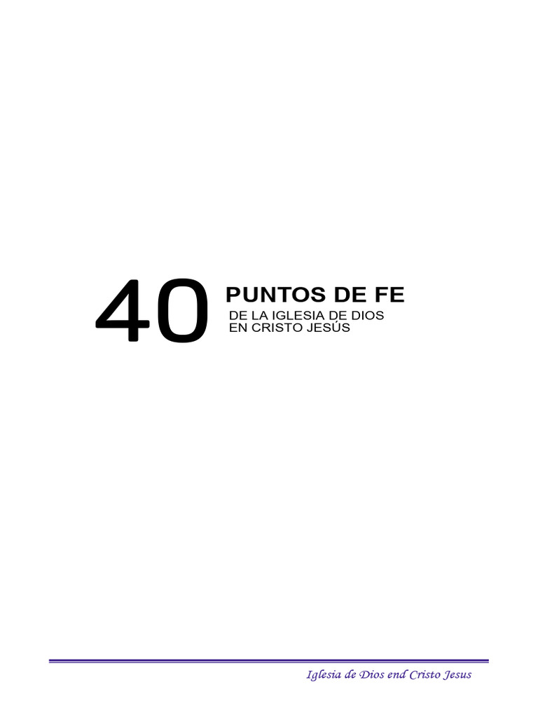 40 Puntos de Fe de la Iglesia de Dios | PDF