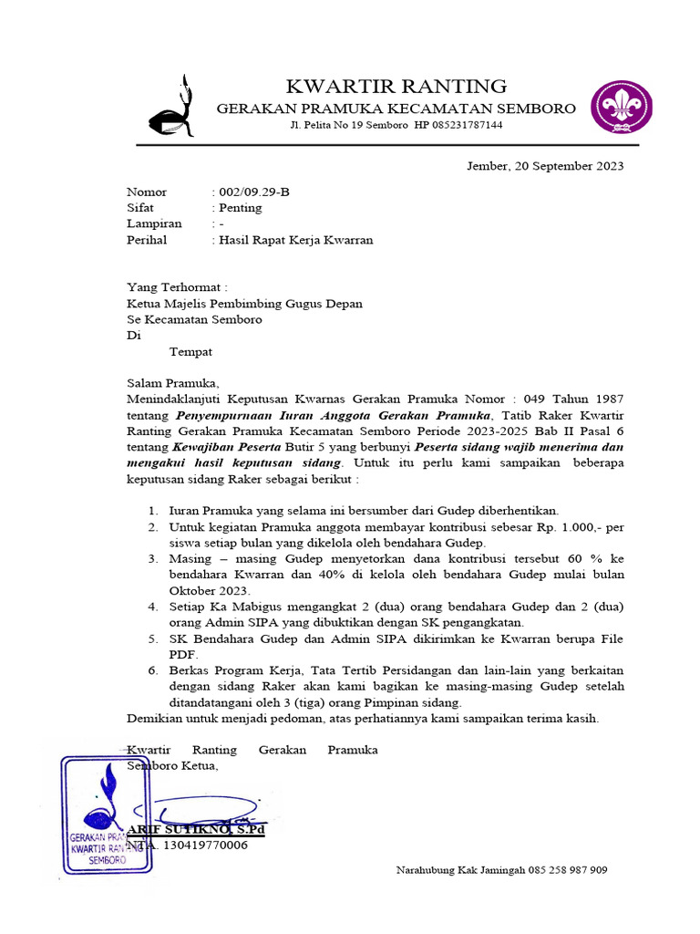 Hasil Raker | PDF