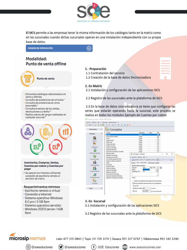 Configuración del SICS para Sucursales | PDF | Bases de datos | Informática
