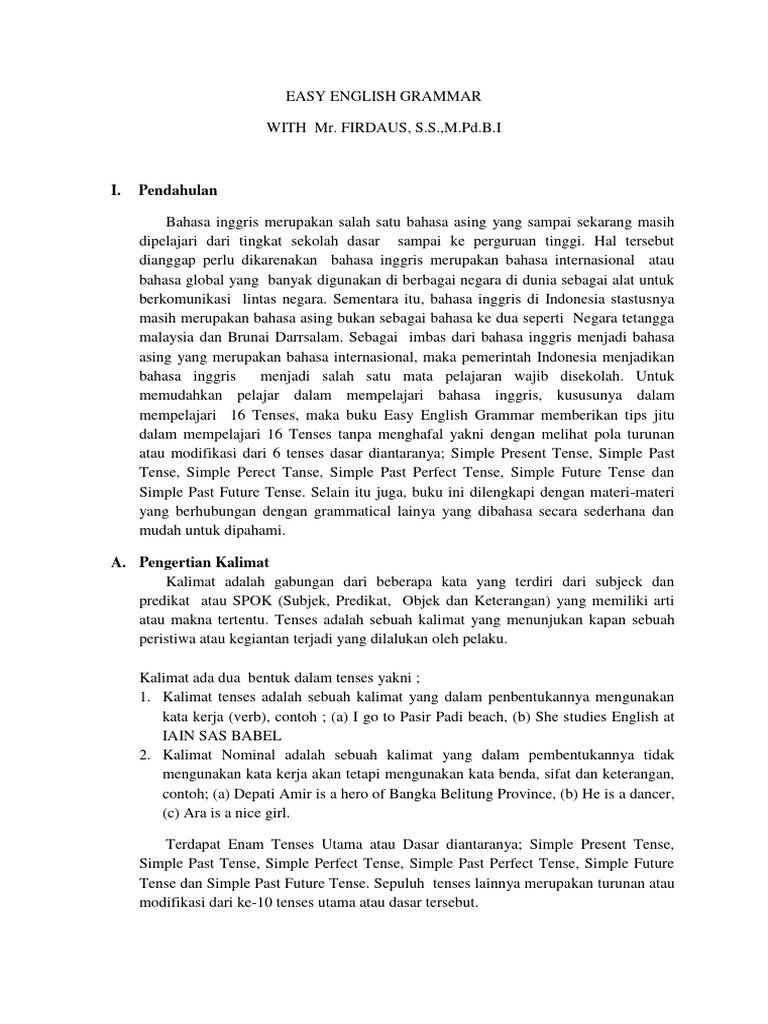 Easy English Grammar PDF