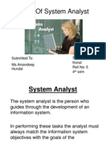 Role of System Analyst